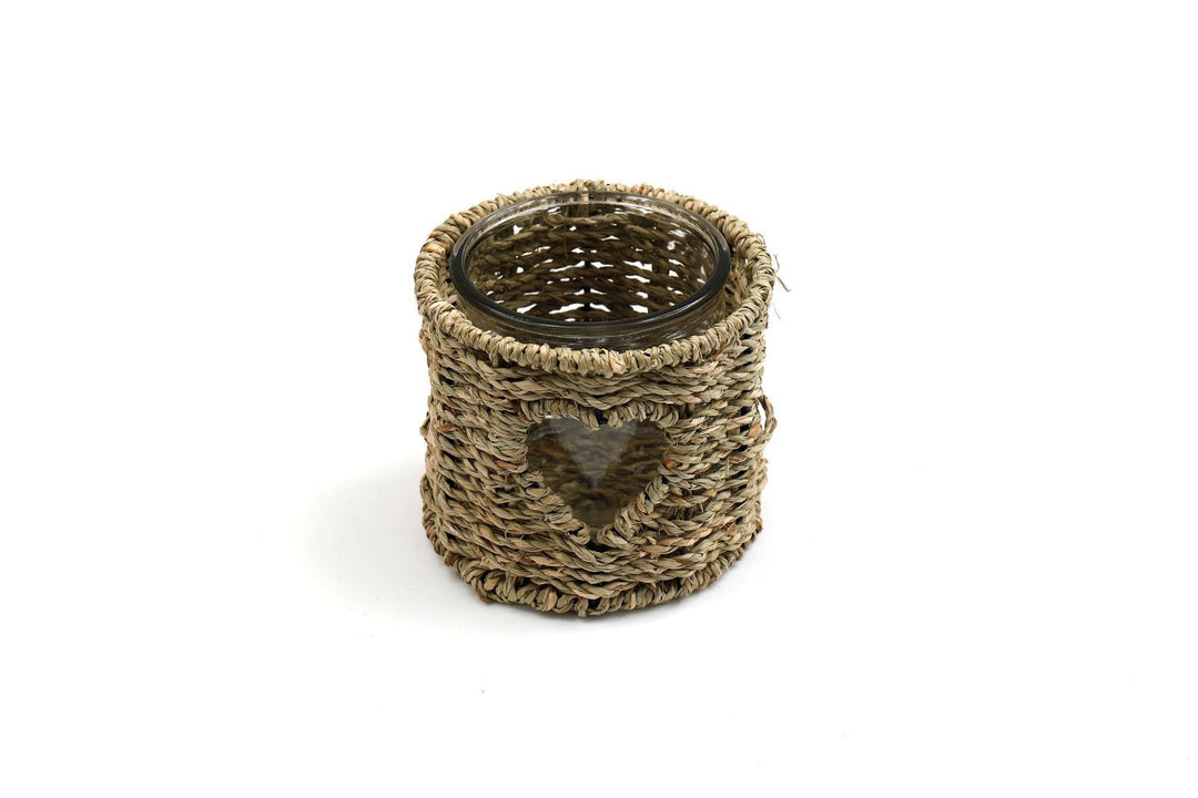Small Seagrass Candle Holder - Smiddy Furniture-1