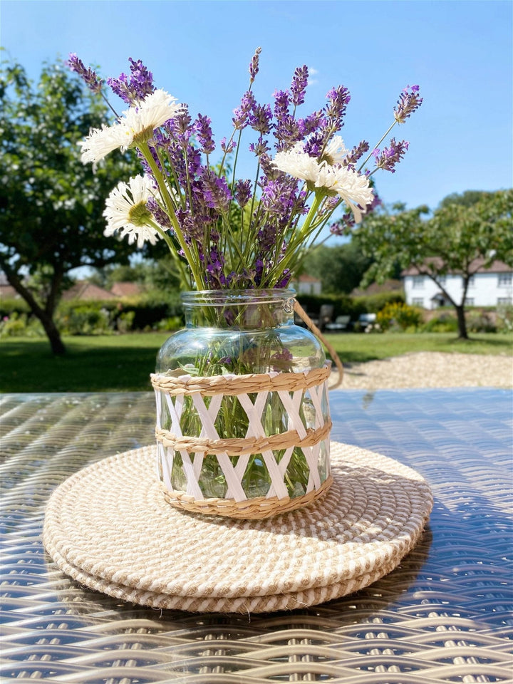 Candle Lantern with Weave - Smiddy Furniture-3