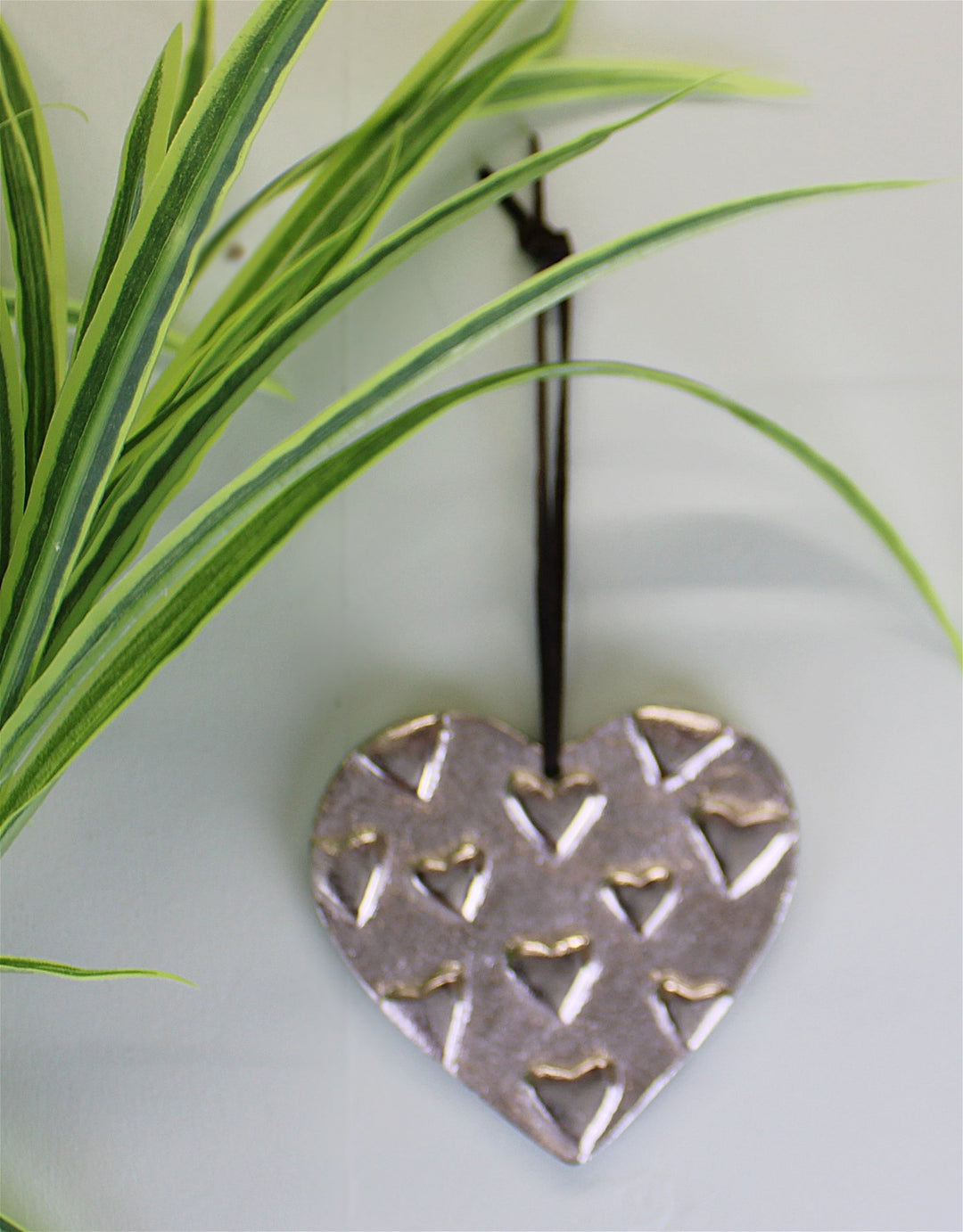 Hanging Silver Metal Heart Ornament, 10cm - Smiddy Furniture-2