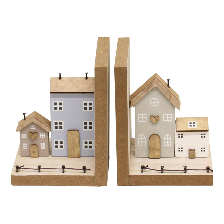 Pair of Bookends, Wooden Houses Design - Smiddy Furniture-1