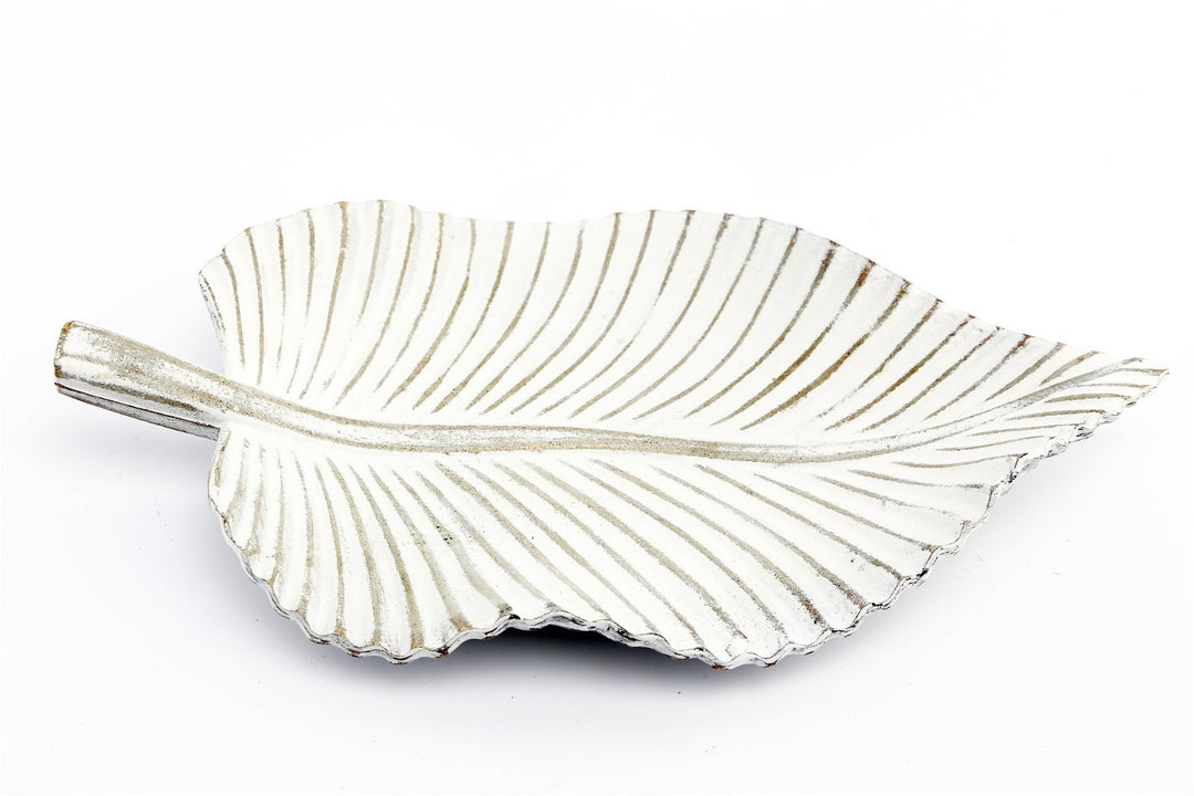 Antique White Leaf Tray - Smiddy Furniture-1