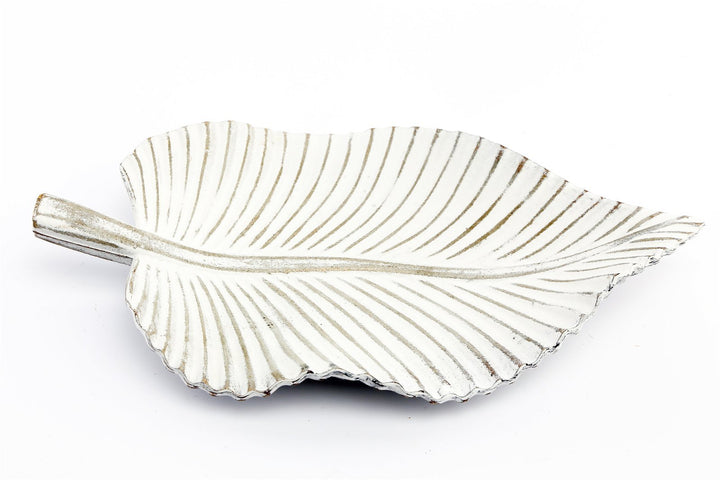 Antique White Leaf Tray - Smiddy Furniture-1