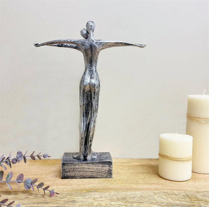 Silver Standing Couple Statue - Smiddy Furniture-4