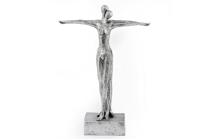 Silver Standing Couple Statue - Smiddy Furniture-1