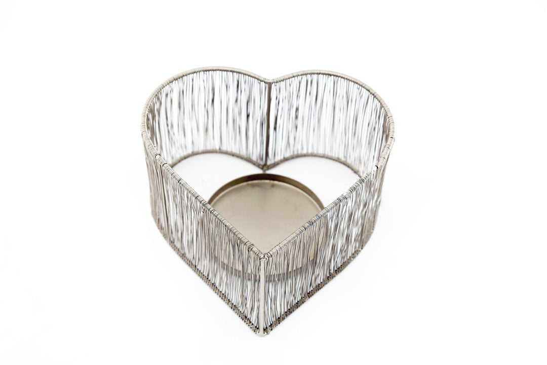 Silver Heart Tealight Holder - Smiddy Furniture-1
