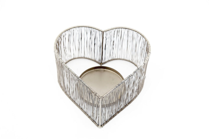 Silver Heart Tealight Holder - Smiddy Furniture-1