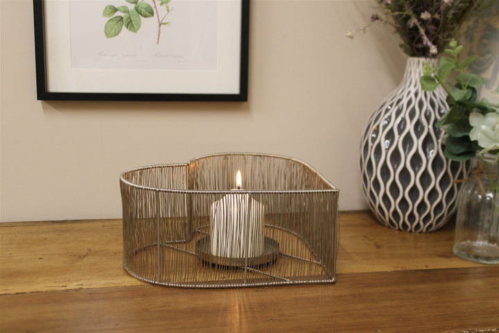 Silver Heart Candle Holder - Smiddy Furniture-4