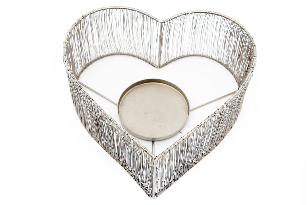 Silver Heart Candle Holder - Smiddy Furniture-1