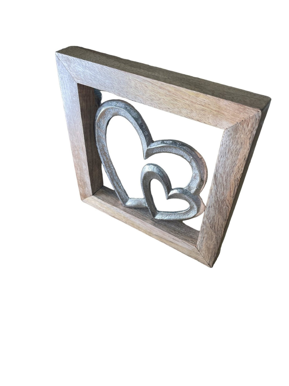 Wooden Framed Metal Hearts, 20cm - Smiddy Furniture-2