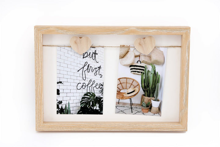 Two Heart Peg 4x6" Photo Frame - Smiddy Furniture-1