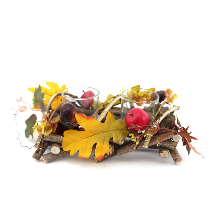 Wood And Fauna Double Tea light Holder - Smiddy Furniture-1
