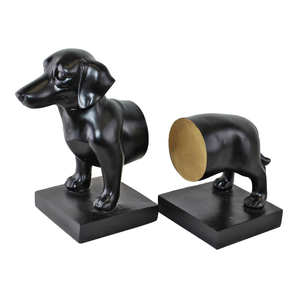 Sausage Dog Bookends, Black Finish - Smiddy Furniture-2