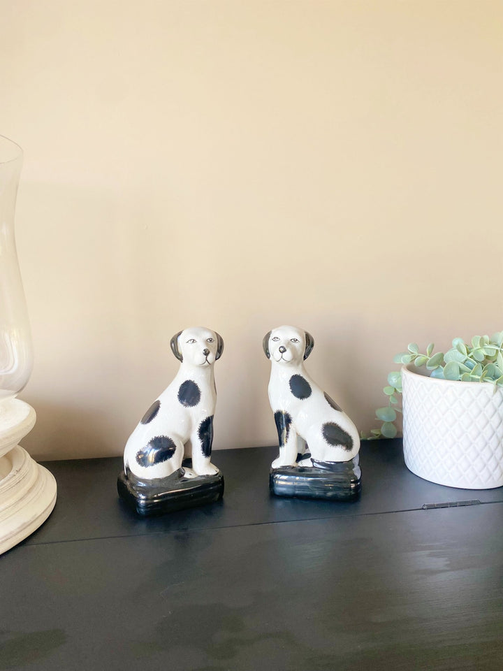 Black and White Porcelain Dog Ornaments - Smiddy Furniture-3