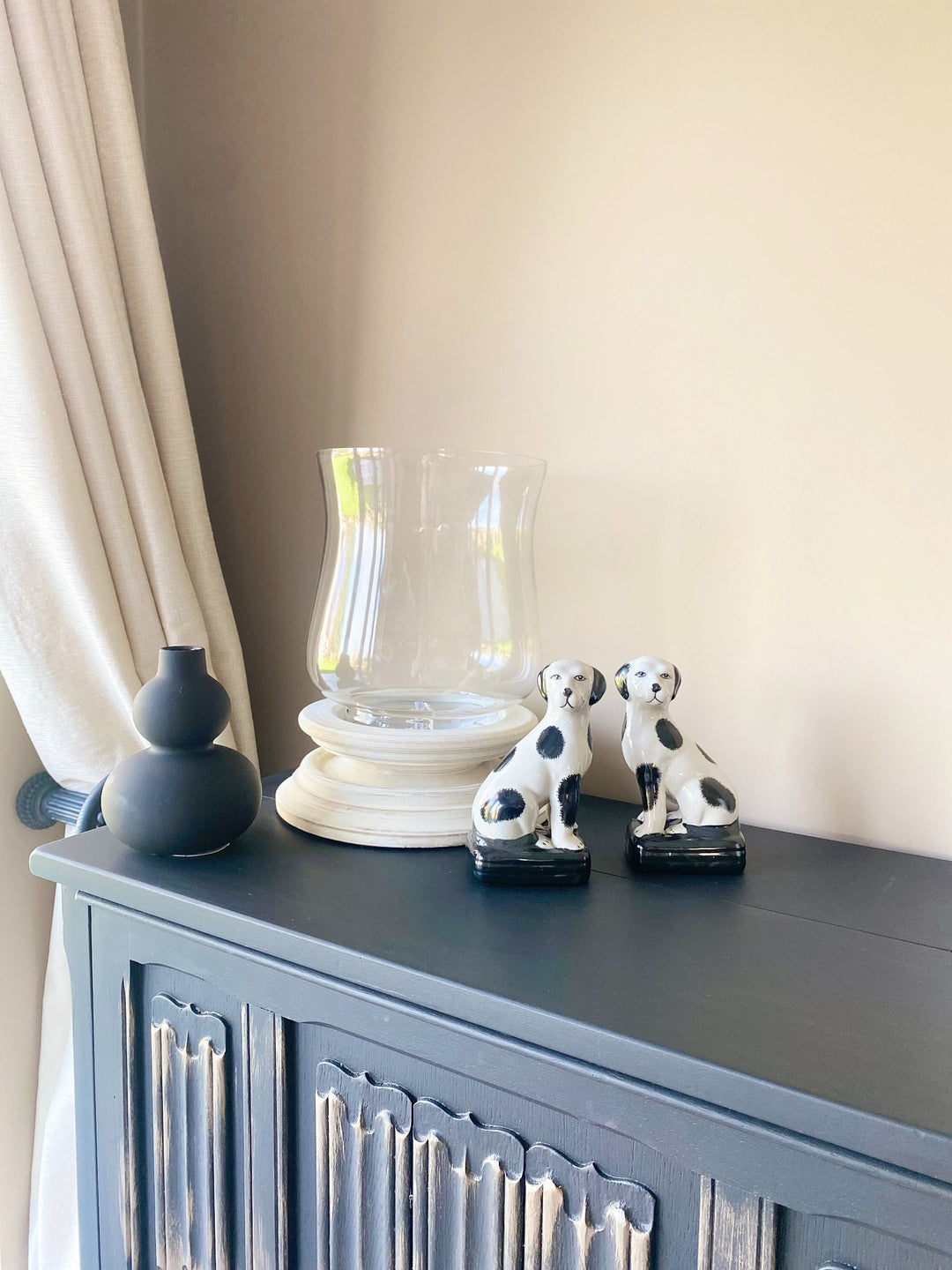 Black and White Porcelain Dog Ornaments - Smiddy Furniture-4