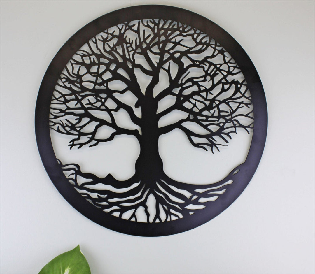 Tree Of Life Black Metal Wall Decor - Smiddy Furniture-2