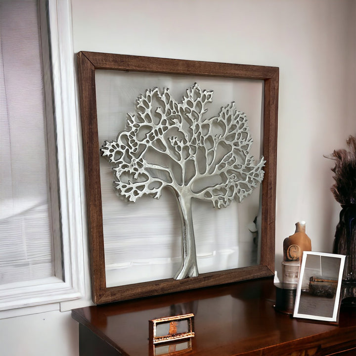Large Silver Tree Of Life In A Frame, 46cm - Smiddy Furniture-4