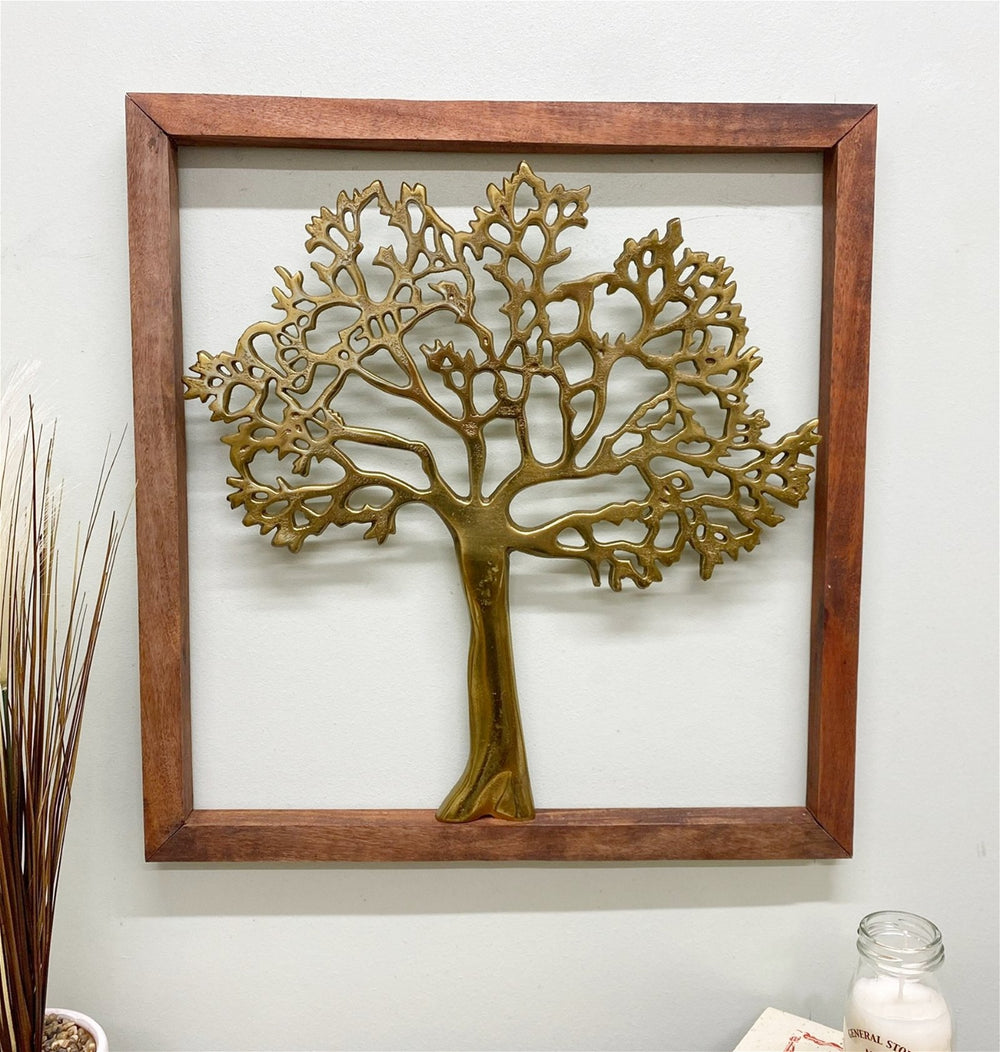 Gold Tree Of Life In Wooden Frame - Smiddy Furniture-2