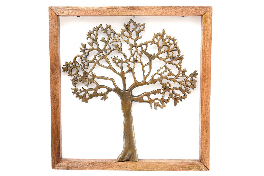Gold Tree Of Life In Wooden Frame - Smiddy Furniture-1