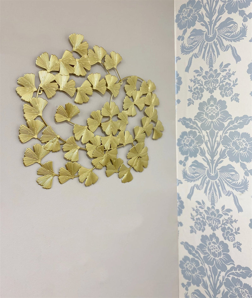 Gold Metal Lotus Leaf Wall Art 50cm - Smiddy Furniture-2