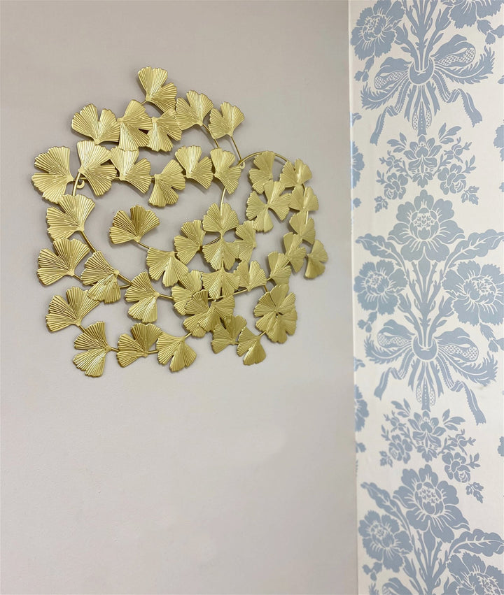 Gold Metal Lotus Leaf Wall Art 50cm - Smiddy Furniture-2
