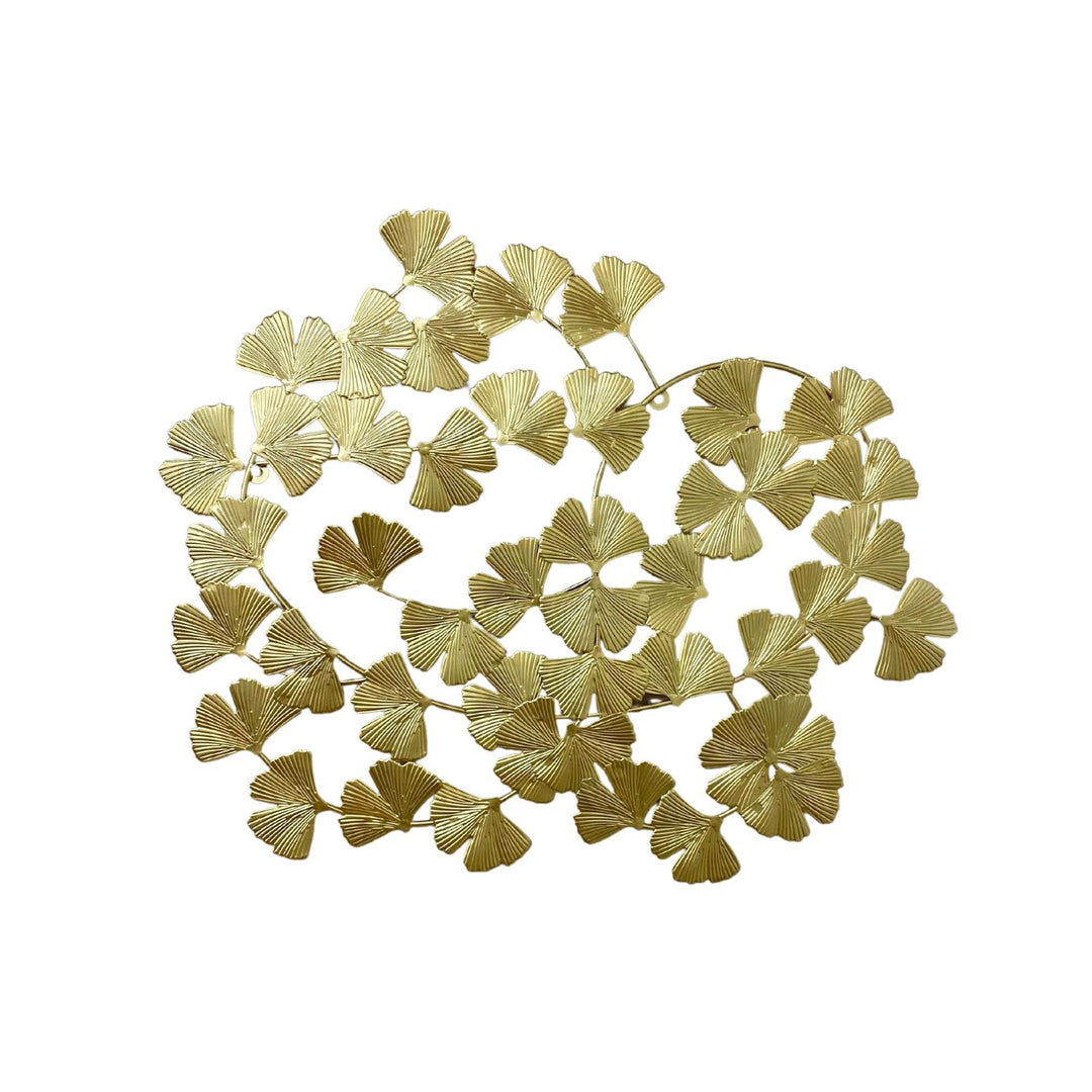 Gold Metal Lotus Leaf Wall Art 50cm - Smiddy Furniture-1