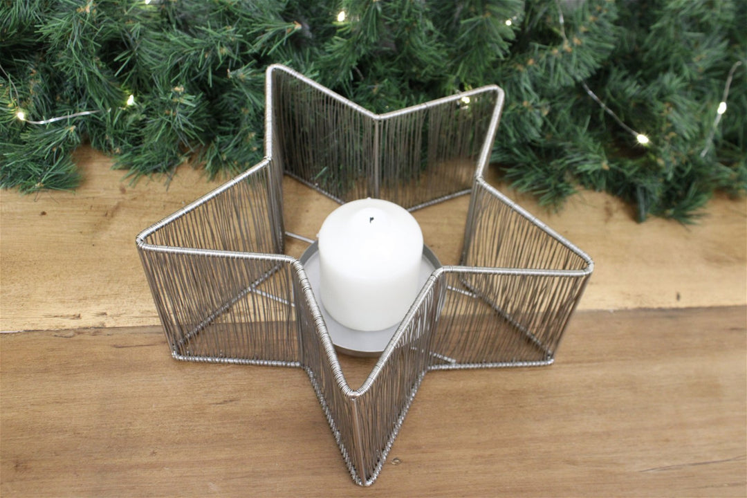 Silver Star Candle Holder - Smiddy Furniture-3