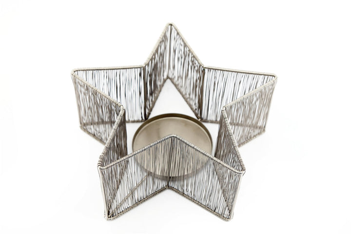 Silver Star Candle Holder - Smiddy Furniture-1