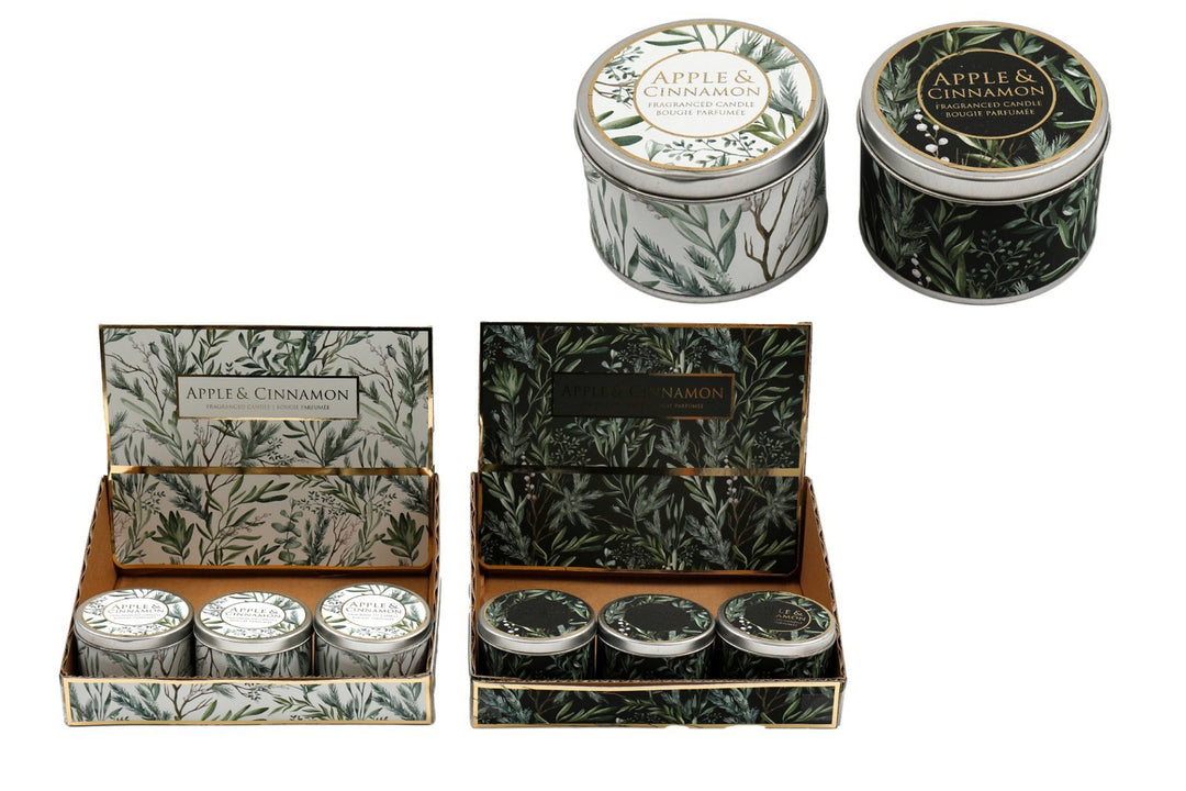 Set of Two Apple and Cinnamon Tin Candles - Smiddy Furniture-1