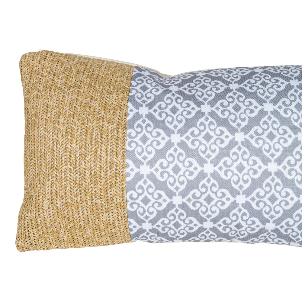 Serenity Print Rectangular Cushion Grey 50cm - Smiddy Furniture-2