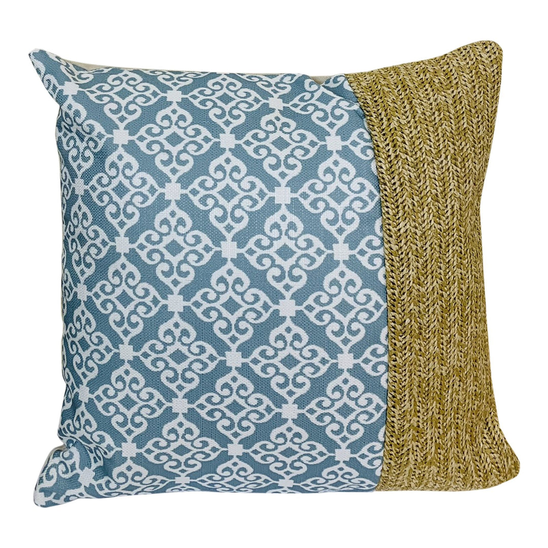 Serenity Print Square Cushion Blue - Smiddy Furniture-1