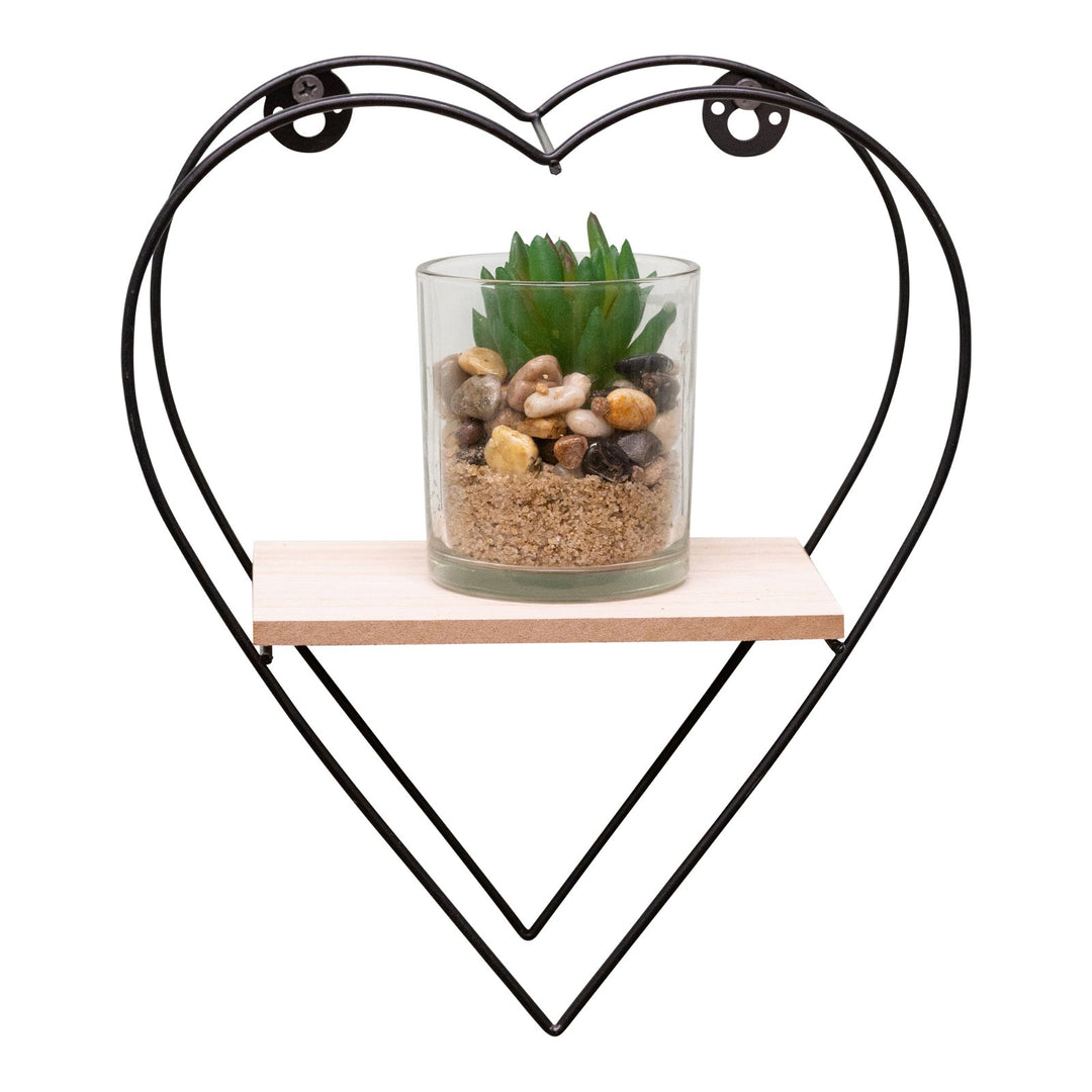 Wire Heart Wall Shelf 23cm - Smiddy Furniture-2