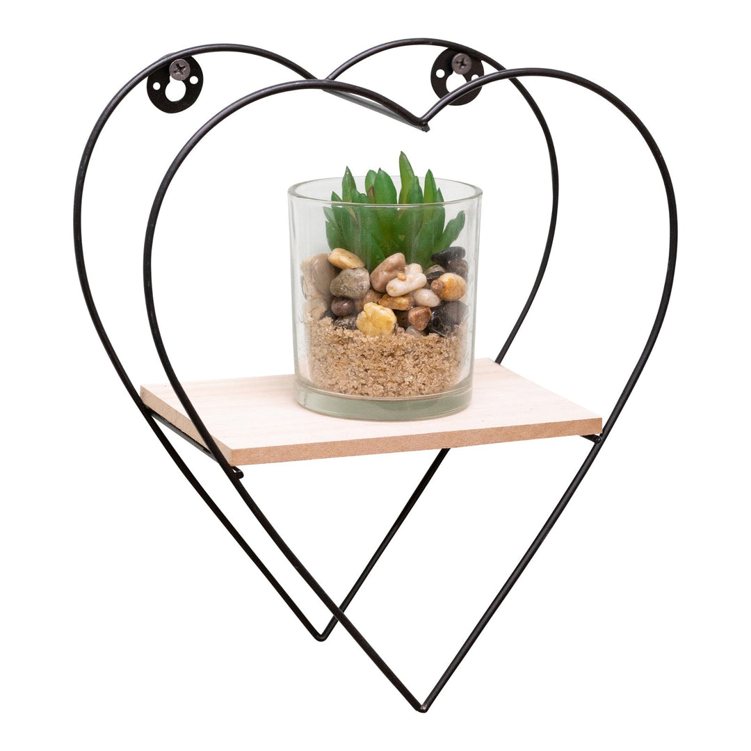 Wire Heart Wall Shelf 23cm - Smiddy Furniture-3