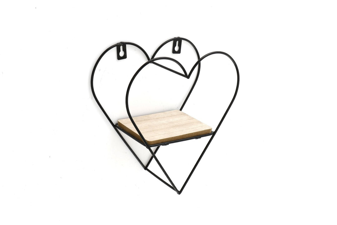 Wire Heart Wall Shelf 23cm - Smiddy Furniture-1