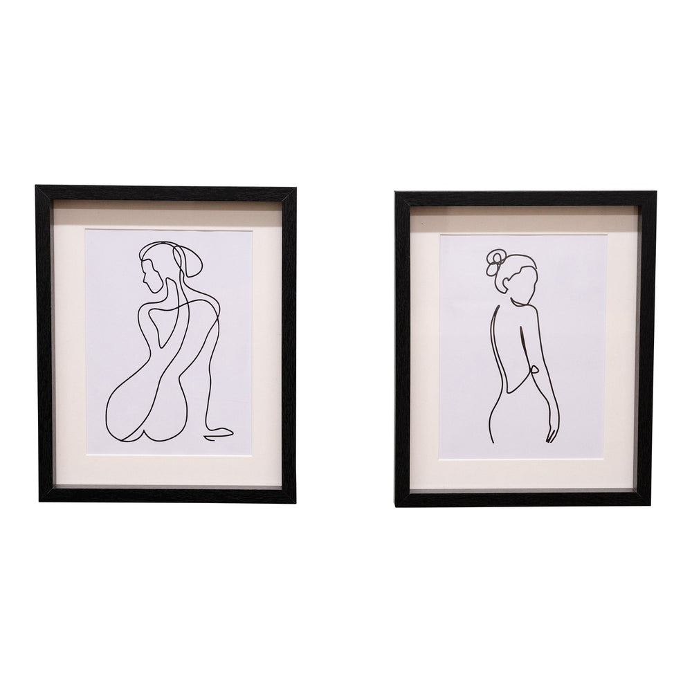 Set of 2 Black Framed Prints of Silhouettes - Smiddy Furniture-2