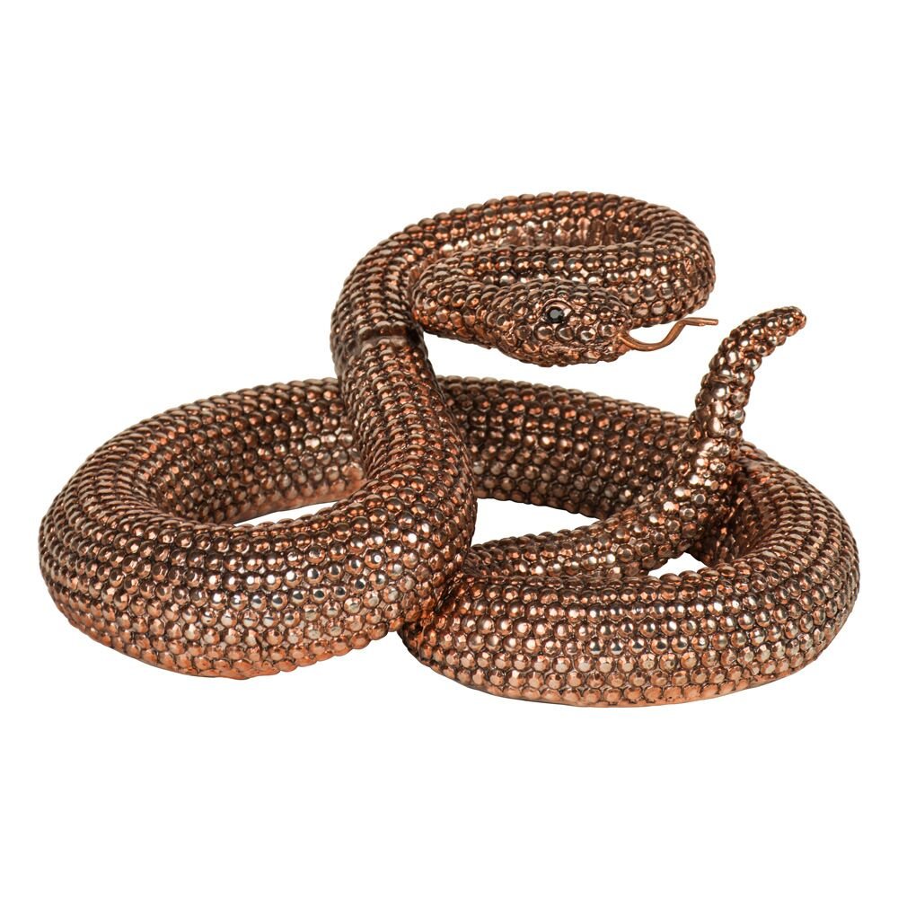 Bronze Coiled Rattlesnake Figurine - Smiddy Furniture-1